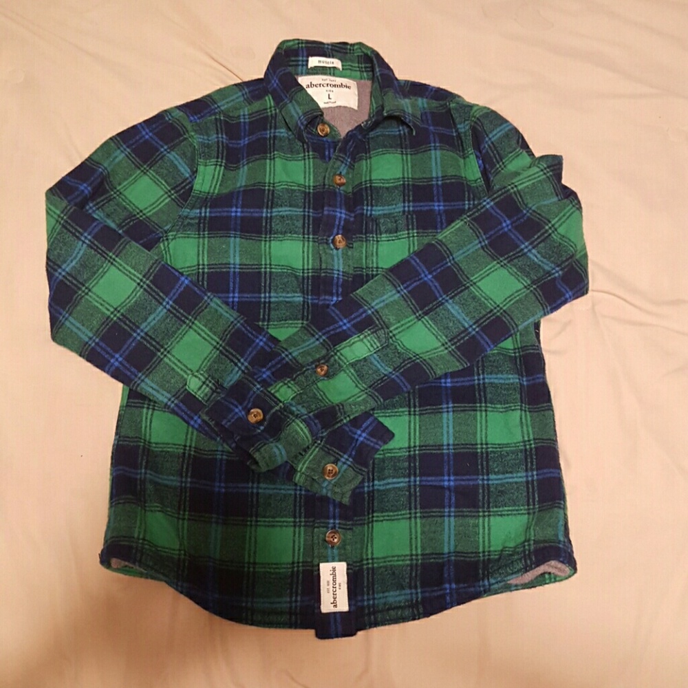 Abercrombie Thermal lined plaid flannel muscle fit